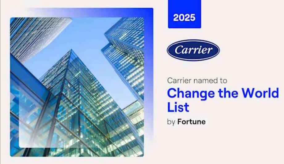 Carrier Corporation Named On Fortune's 2025 Change The World List
